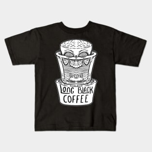 Skull Long Black Coffee Kids T-Shirt